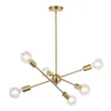 Modern sputnik ljuskrona belysning 6 ljus borstade mässingskronor mitten av århundradet hängande belysning guld taklampa för H286C
