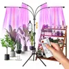 LED Grow Lights 4 Heads Indoor Plants Full Spectrum Light Tripod Adjustable Stand Floor 4 8 12H Timer with Remote Control2573