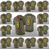 Baltimore''Ravens''Men 8 Lamar Jackson 21 Ingram 15 Marquise Brown Custom Women Youth Golden Olive Saluto al servizio Jersey