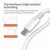 High Speed ​​6a Super Fast Charge 66W USB C Laddning Kabel Snabb laddare för Huawei Xiaomisamsung S8 S9 S10 Note10 Typ C Datakabel