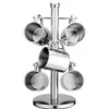 Hooks & Rails Stainless Steel Tree Shape Mug Rack Cup Storage Holder Stand Home Kitchen Hanging Display Drinkware Shelf 6 WF922236b