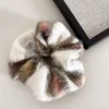 Mulher grande sênior xadrez elásticos de pelúcia faixa de cabelo bonito quente scrunchies macio laços de cabelo titular rabo de cavalo meninas doces acessórios de cabelo