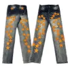 AMIRES DESIGNER JEANS TOPA KVALITET MÄNS JEANS JEANS LÄDER EMBRODERY SLAD SLIM FIT MÄN LITTA BEN JEANS PUNK STIL