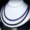 Catene di moda uomo donna 5mm 18/20 pollici 1 nero placcato oro Bling nero viola CZ catena da tennis collana a maglia gioielli regalo per un amico