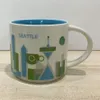 14oz kapacitet keramisk Starbucks City Mug American Cities Coffee Mug Cup med original Box Seattle City276i
