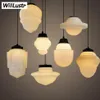 milk white glass pendant light Art Deco lamp vintage Northern Europe suspension lighting nordic dinning room shop PARISIAN ECOLE271j