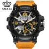Smael Men Military Watch 50m vattentät armbandsur LED Quartz Clock Man Relogios Masculino 1617 Digital Sports Watches Men's271e
