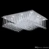 モダンクリスタル天井ランプ長方形の波クリスタルシャンデリア照明器具表面マウントロイヤーgu10195z