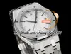 TWF 34mm 77351 A5800 Relógio automático feminino 50º aniversário moldura de diamantes mostrador branco texturizado pulseira de aço inoxidável super edição relógios femininos trustytime001
