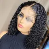 Jerry Curl Short Pixie Bob Wigs Human Hair Water Wave Curly Curly Curly Curly Wig 13x1 شفاف HD Lace شعر مستعار خطي مسبقًا للنساء السوداء 150 ٪