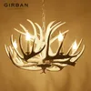 Antler Lustre Luminaire Nordique LED Lustre Rétro Résine Cerf Corne Lampes Maison Café Restaurant Décoration Pendentif Light186g