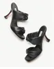 Yaz lüks bükülme sandal pompa ayakkabıları açık ayak parmağı slingback kadın parti gelinlik lüks bayan yüksek topuklu eu35-43