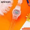 SANDA Donne di Sport di Modo cinturino Trasparente LED Orologio Digitale Signore Orologio Elettronico Reloj Mujer Relogio Feminino 2009 201217250u