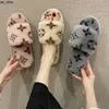 Luxus-Designer-Frauen-Buchstaben-Hausschuhe Damen-Wollrutschen Winterpelz Flauschige pelzige Buchstaben Sandalen Warme, bequeme Fuzzy-Mädchen-Flip-Flop-Slippe