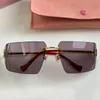 Runway vierkante metalen zonnebril ultra lichtgewicht randloos frame gebogen lenzen met metalen lettersymbool logo MU9YS geschikt voor gezichtsvorm elegante dames Gafas