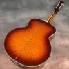 Fabrika En İyi 43 12 String J200 Serisi Akustik Gitar Kiraz Kırmızı Lacquer Tüm Abalone Kabuk Seti 258