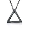 Collier pendentif à breloque Triangle en acier inoxydable, chaîne, bijoux à la mode pour hommes, collier personnalisé