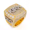 Groothandel op maat fabriek Moissanite herenringen VVS Moissanite Diamond Champion Drop Ship Letter Fashion Ring