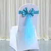 Sashes 20 unidades / pacote Cadeira Sashes Stretch Spandex Cadeira Bow Knot Bandas com Fita de Organza Borboleta para Banquete de Casamento Fair Meeting Home 231208