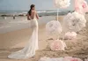 Berta Mermaid Wedding Dresses With Wrap Lace 3D Floral Applique Beads Beach Wedding Dress vestito da sposa Side Split Boho Bridal Gown