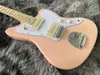 Chinesische E-Gitarre Jazz Pink Farbe Ahornhals 6 Saiten Fen