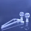 5PCS Pyrex Separate Two Parts Glass Oil Burner Pipe Clear High Quality 10mm Joint Smoking Pipes Transparent Great Tube Tubes Nail Tips 30mm Oil Bowls