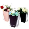 60st Pure Color Flower Paper Boxes With Handhold Hug Bucket Florist Gift Packaging Box Party Present Packing Cardboard 15 27 9 CM295J