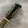 Fabrika En İyi 43 12 String J200 Serisi Akustik Gitar Kiraz Kırmızı Lacquer Tüm Abalone Kabuk Seti 258