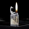 ZORRO Metal Vintage Grinding Wheel Lighter Luminous quicksand Rocker Kerosene Transparent Fuel Tank Creative Gift