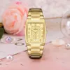 Andra klockor Wwoor Gold Women Watches Creative Steel Women's Armband Wrist Watches Ladies Square Waterproof Female Relogio Feminino 231208