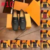 19 Model Luxury Brand Designer Loafers Män slip-on Brun Formal Business Leather Shoes British Mänskor Fashion Tjock Bottom Wedding Shoes