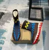 Lyxdesigner Kvinnor Ankelstövlar Flat Heel Platform Pumpar Wave Reds Sole Sock Shoes Boot Short Cut Cut Multicolour Calf Leathers Round Toe Party 36-47