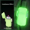 Neues transparentes Gehäuse, winddicht, wasserdicht, Impuls-Doppellichtbogen-Feuerzeug mit Licht, USB Typ C, schnelles Aufladen, kreative Werkzeuge