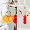 Cute Funny Keychains Creative Simulation Food Sugar Cookie Biscuit Pendant Keyrings Women Girls Bags Charms Hanging Ornaments