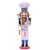 MYBLUE 35 cm Europa Vintage Chef Estatua Cascanueces Escultura Estatuilla Muñeca de Navidad Adornos Decoración de la habitación del hogar Accesorios 201249p