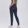 2024 Lu Lu Yoga Pants Dance Studio Relaxed-Fit Mid-Rise Jogger Full Längd mjuk tröja avsmalnande svettbyxor Casual komfort dragsträng Gymstad svettbyxor med fickor