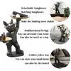 Dekorativa föremål Figurer Dog Ornament Big Mouth French Bulldog Butler Storage Box With Tray Animal Harts Sculpture Decor Nordic Table Decoration 231208