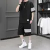 T-shirt herrkläder för män designer kläder koreanska mode shorts sportkläder 2 bit set tröjor topp och byxor
