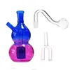 Vente chaude Rainbow Mini verre brûleur à mazout Bong conduites d'eau avec Matrix Perc Double Snuff Sniffer Hookah Recycler Dab Bongs pour fumer avec tuyau de brûleur à mazout en verre mâle