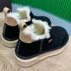 Malibu Boot Black Ski Boots PS24W Cow Leather Boots Womens Snow Boots Luxury Designer Boots Winter Boots Warm Bekväm Boot Ankle Boots Platform Stövlar Storlek 35 42