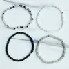 MG2013 4 MM Quartz rutilé Onyx noir Quartz de neige Labradorite ensemble de bracelets femmes Mini pierres précieuses poignet Mala bijoux