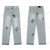 Mens Designer Make Old Washed Chromees hearts Jeans Chrome Straight Trousers Heart Cross Embroidery Letter Prints for Women Men Casual Long Style CH jeans A1