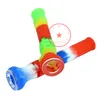 Nieuwste kleurrijke siliconen handpijpen Glasfilter Singlehole Bowl Draagbare kruidentabak Sigarettenhouder Roken Pocket Handpipes