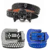 Män kvinnor BB Simon Belt Luxury Designer Belt Retro Needle Buckle Belt 20 Color Crystal Diamond Band Drill