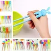 100 pairs Children Kid Beginner Easy Fun Learning Training Helper Bunny Rabbit Rubber Plastic Chopsticks LX5170215j