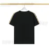 メンズプラスサイズTシャツTシャツTシャツシャツ2024夏のデザイナーカジュアルウェビングバッジパッチワークラウンドネックコットンクラシックレターブラックホワイトジオメトリティートップ