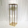 Party Decoration 12pcsSquare Wedding Metal Gold Flower Vase Column Stand For Centerpiece Yudao1080232S