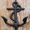 8 sztuk Rustykalna żeliwna żeliwna wieszak na ścianę WEAKER WEAKTUR MOUTICAL RUCETER Uchwyt Ocean Ocean Beach Door Vintage Brown2518