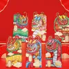 Enveloppes rouges du nouvel an chinois, 6 pièces, nouvel an lunaire du Dragon, paquets d'argent porte-bonheur pour fournitures de fête du Festival de printemps 2024