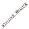 Titta på band 20mm 316L rostfritt stål Watchbands Armband Silver Borstat Metal Curved End Ersättning Link Distribution Clasp Strap2736